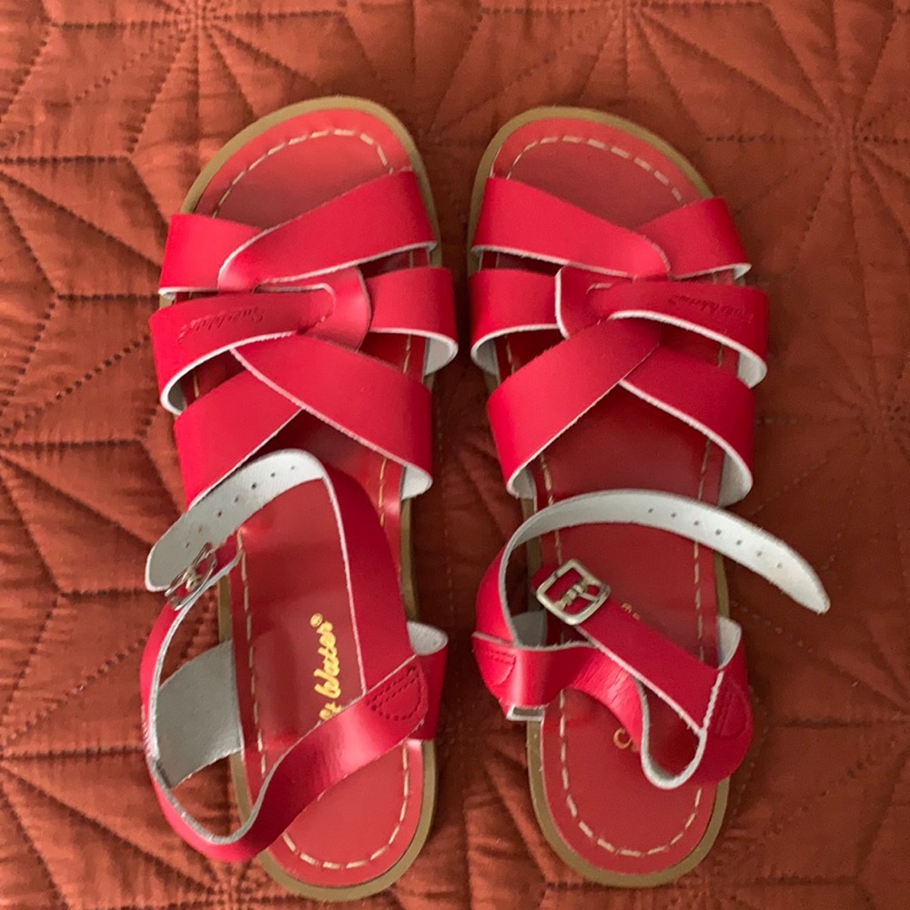 Saltwater Sandals Red Leather Women’s size 11